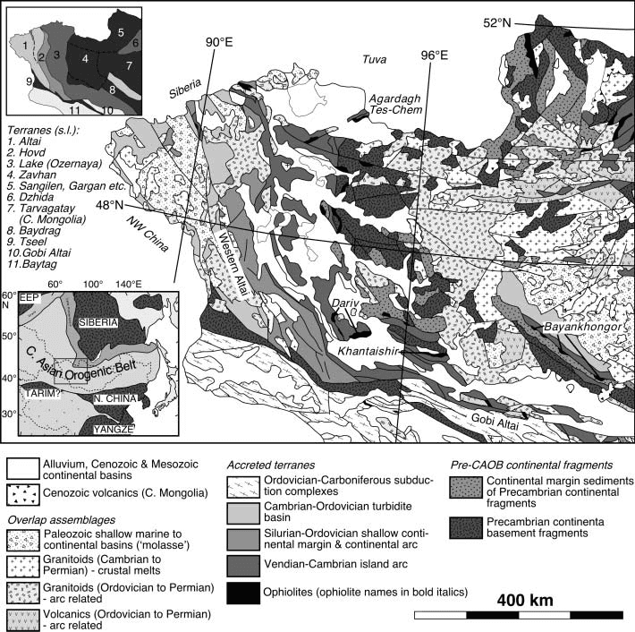 Geological terrain map of Altai region